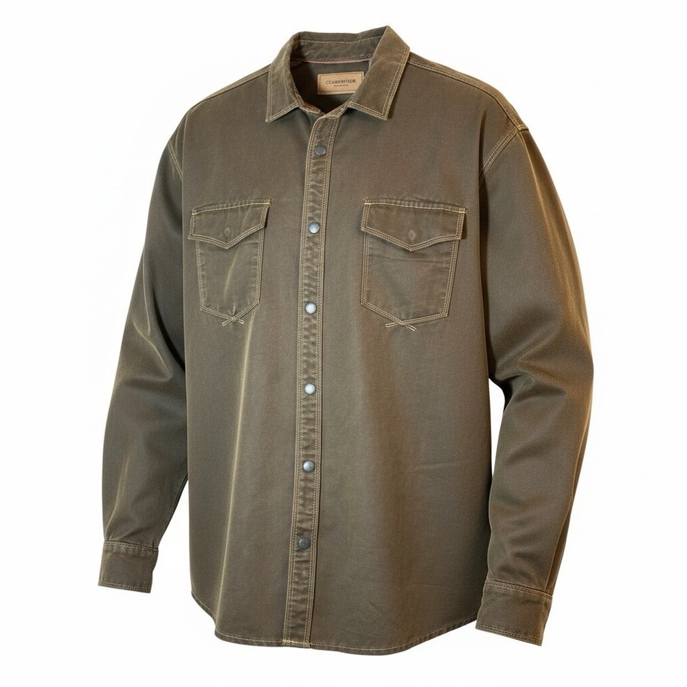 ClearWater Outfitters Faux Suede Ranch Jacket Men Large Snap Front Chore Shacket